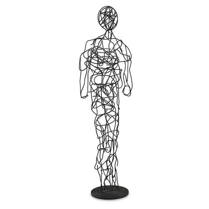 64" Mister Metal Black Sculpture - LOOMLAN - Urbia - Statues & Sculptures