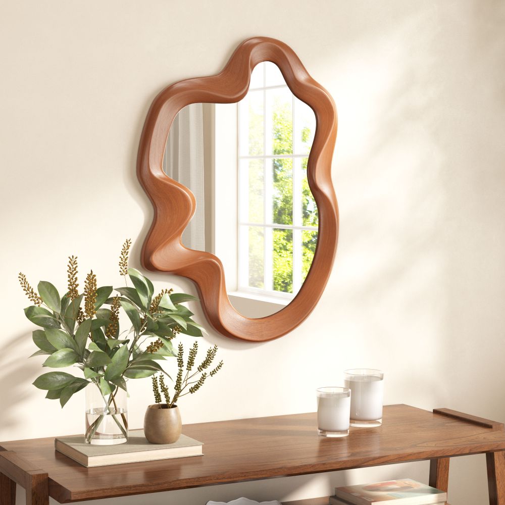 Foz Solid Wood Frame Wall Mirror -- view 2