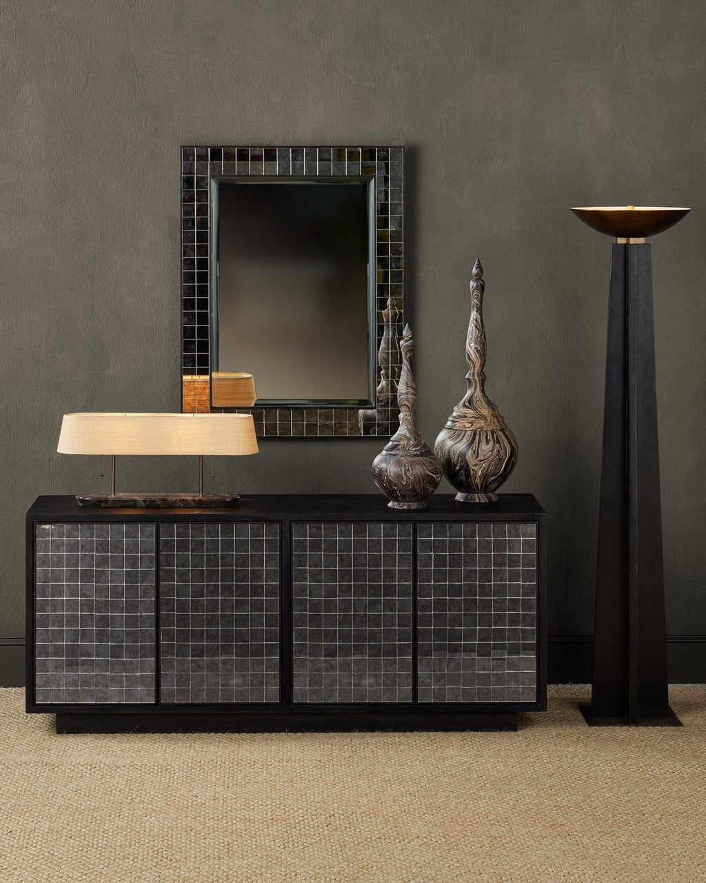 Mosaico Wood Frame Rectangular Wall Mirror