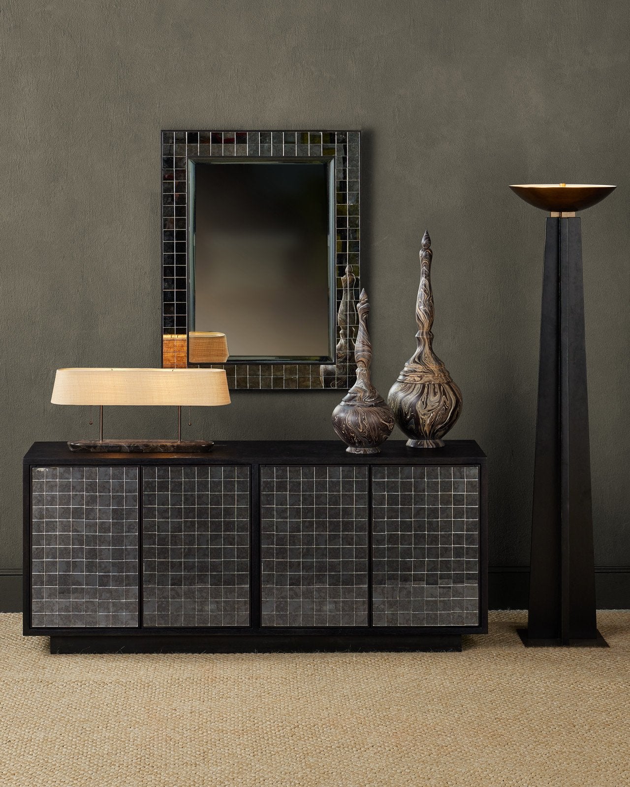 Mosaico Wood Frame Rectangular Wall Mirror
