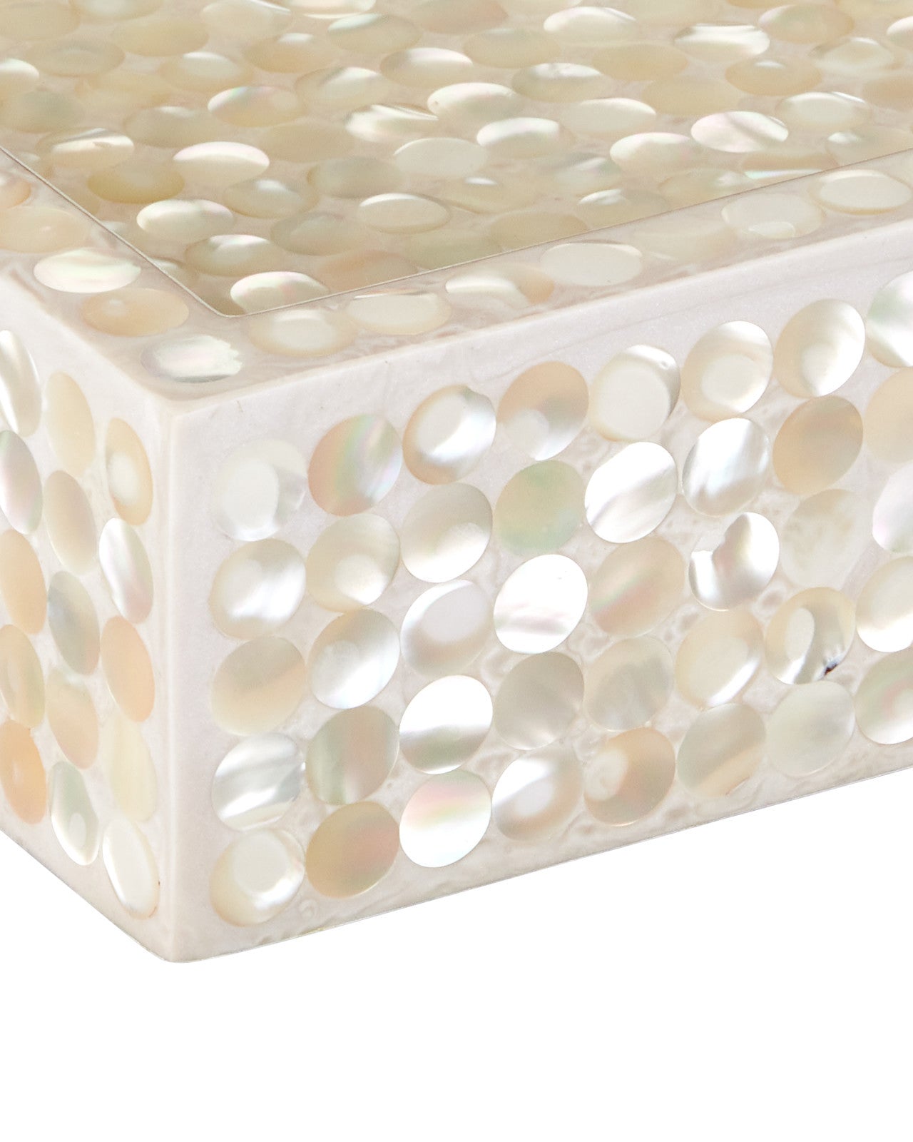 Gerri Dot White Mother of Pearl Tray (Set of 2)