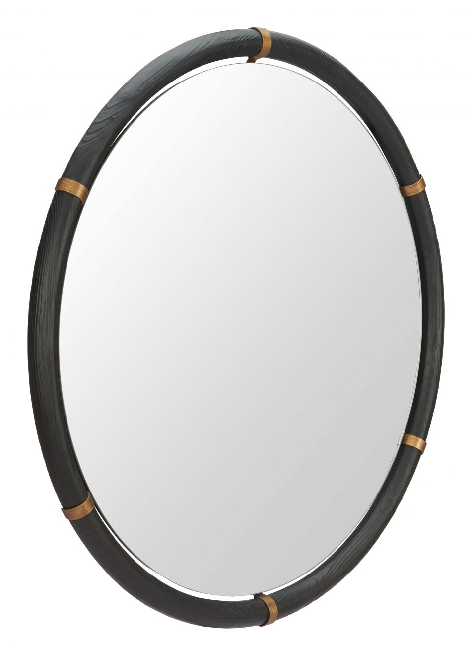 Brile Black Wood Frame Wall Mirror -- view 3