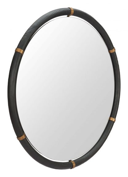 Brile Black Wood Frame Wall Mirror -- view 3