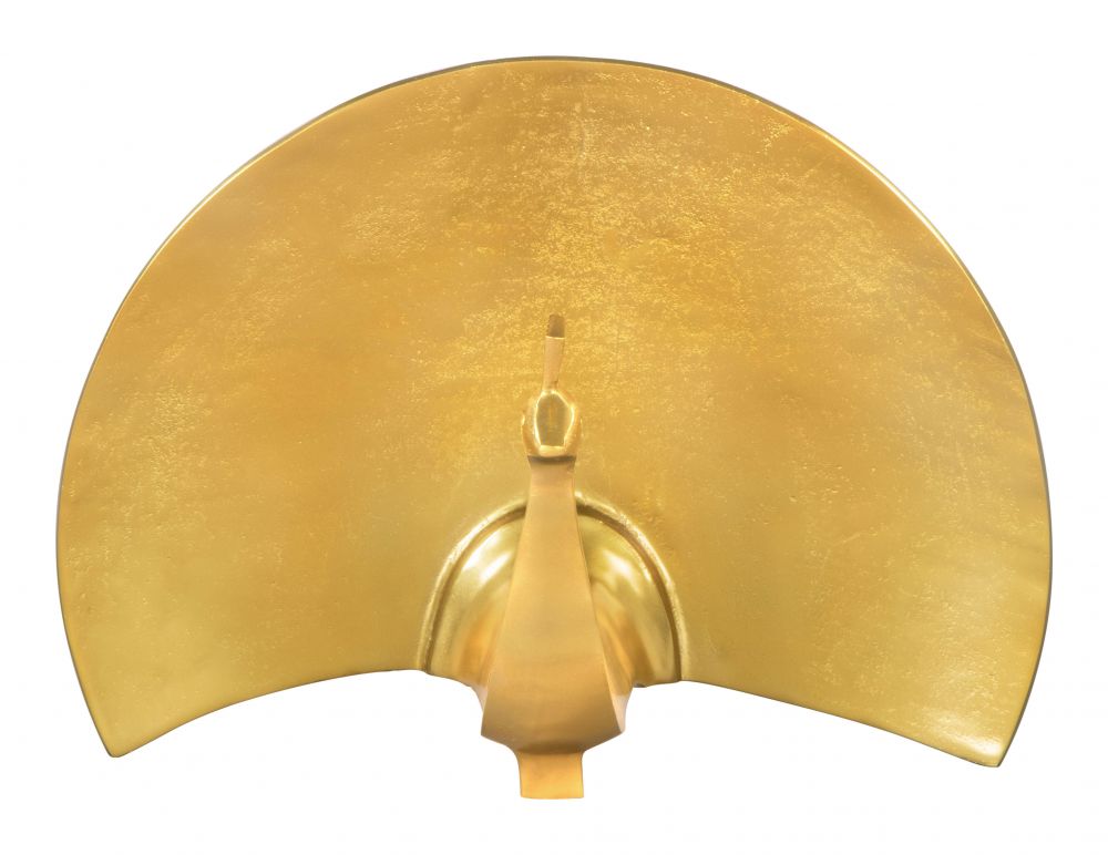 Fan Table Art Golden Aluminum Sculpture -- view 2