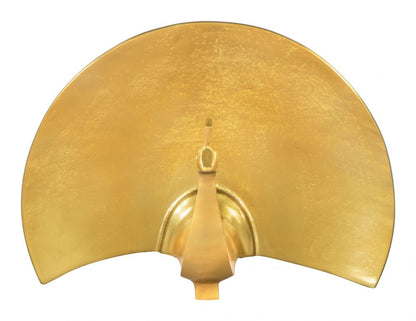 Fan Table Art Golden Aluminum Sculpture -- view 2