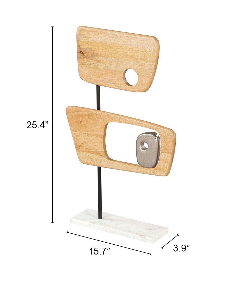 Wize Natural Wooden Table Sculpture -- view 5