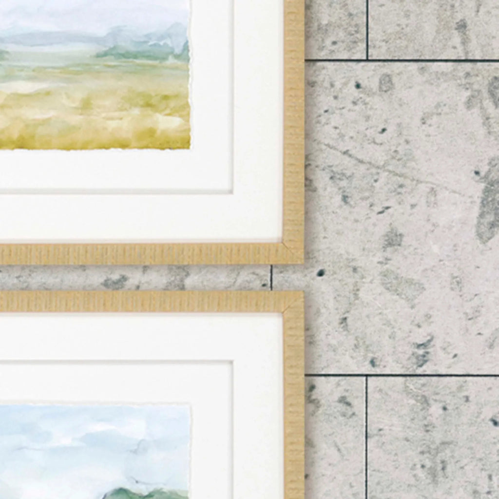 Watercolour Green Canvas Art 4PC