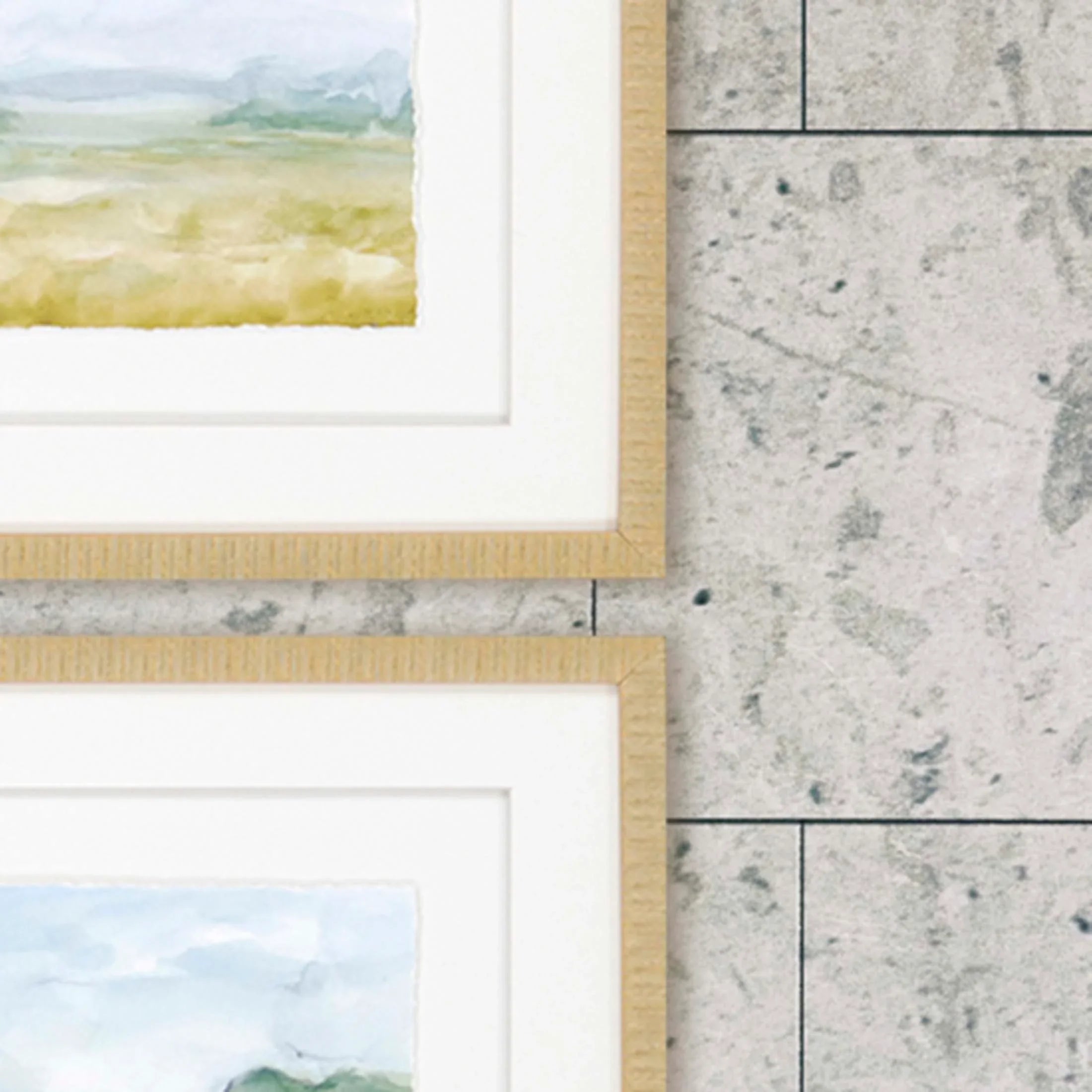 Watercolour Green Canvas Art 4PC