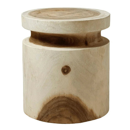 Kofi Natural Suar Wooden Outdoor Stool -- view 2