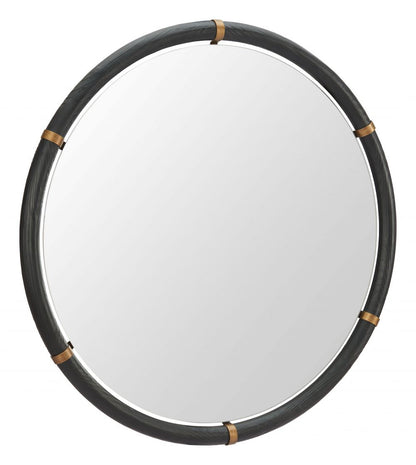 Brile Black Wood Frame Wall Mirror -- view 2