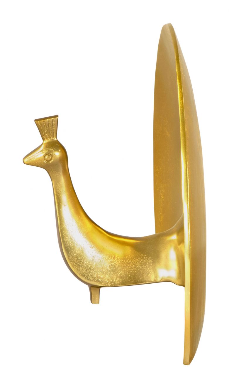 Fan Table Art Golden Aluminum Sculpture -- view 6