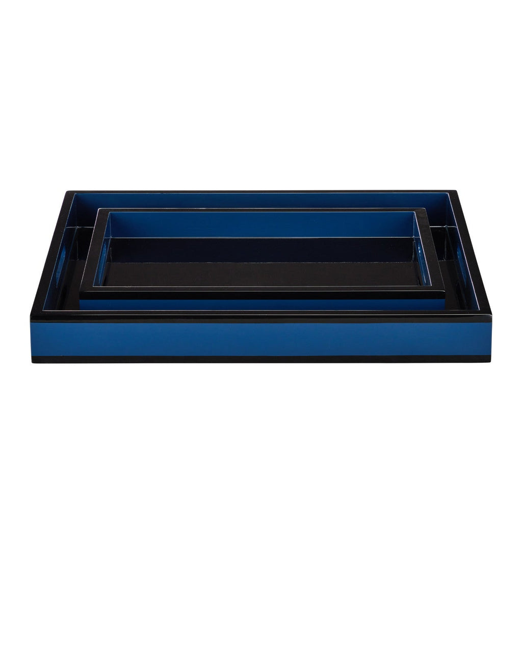 Lacquer Decorative Wood Tray (Set of 2)