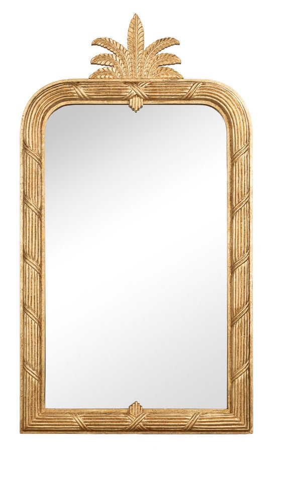 70" Gilded Pineapple Crest Gold Floor Mirror
