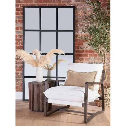 85" Black Grid Floor Mirror Extra Large Leaner-Floor Mirrors-Essentials For Living-LOOMLAN