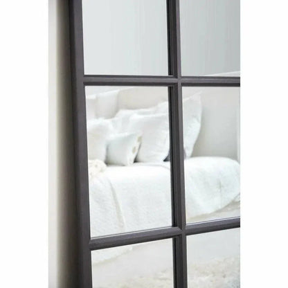 85" Black Grid Floor Mirror Extra Large Leaner-Floor Mirrors-Essentials For Living-LOOMLAN