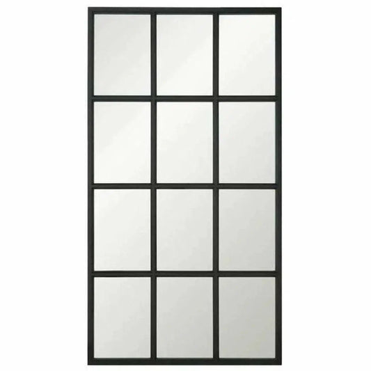 85" Black Grid Floor Mirror Extra Large Leaner-Floor Mirrors-Essentials For Living-LOOMLAN
