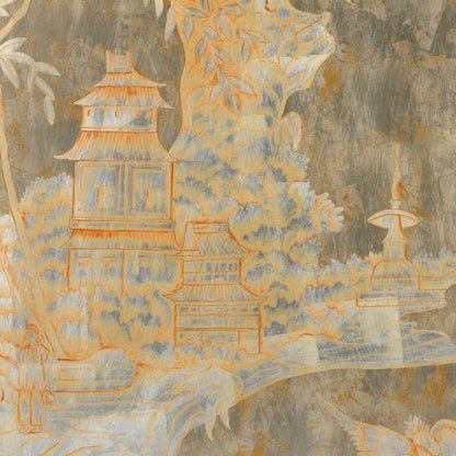 Chinoiserie Hand Painted Wood Panel -- view 4