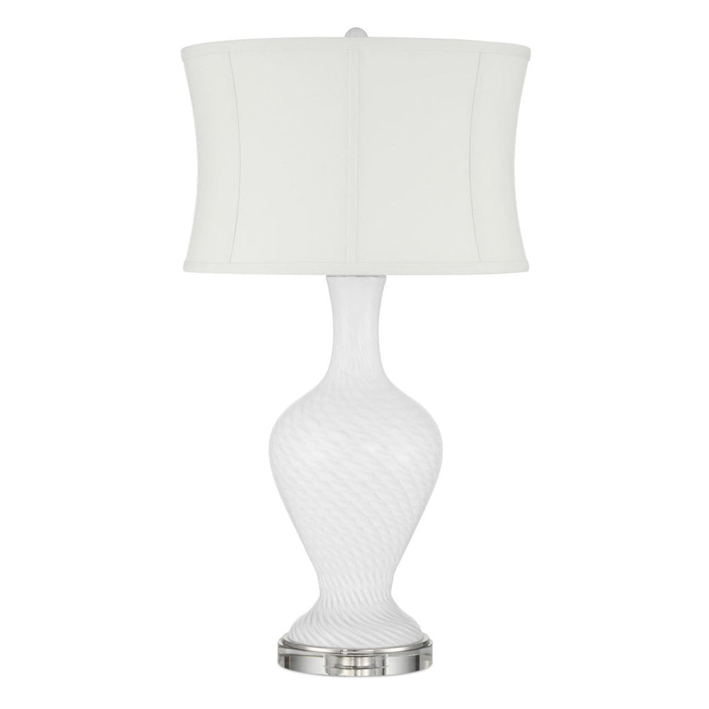 Zeta White Glass Table Lamp