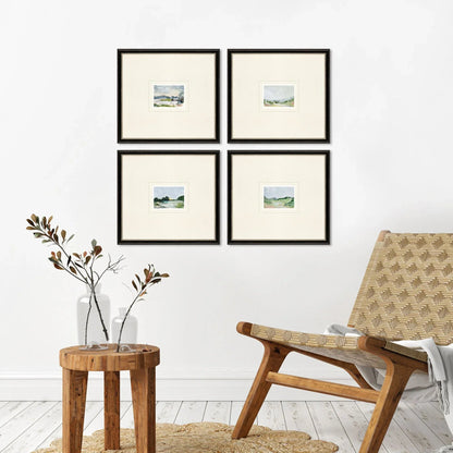 A Glimpse Outside Wood Frame Blue Canvas Art 4PC