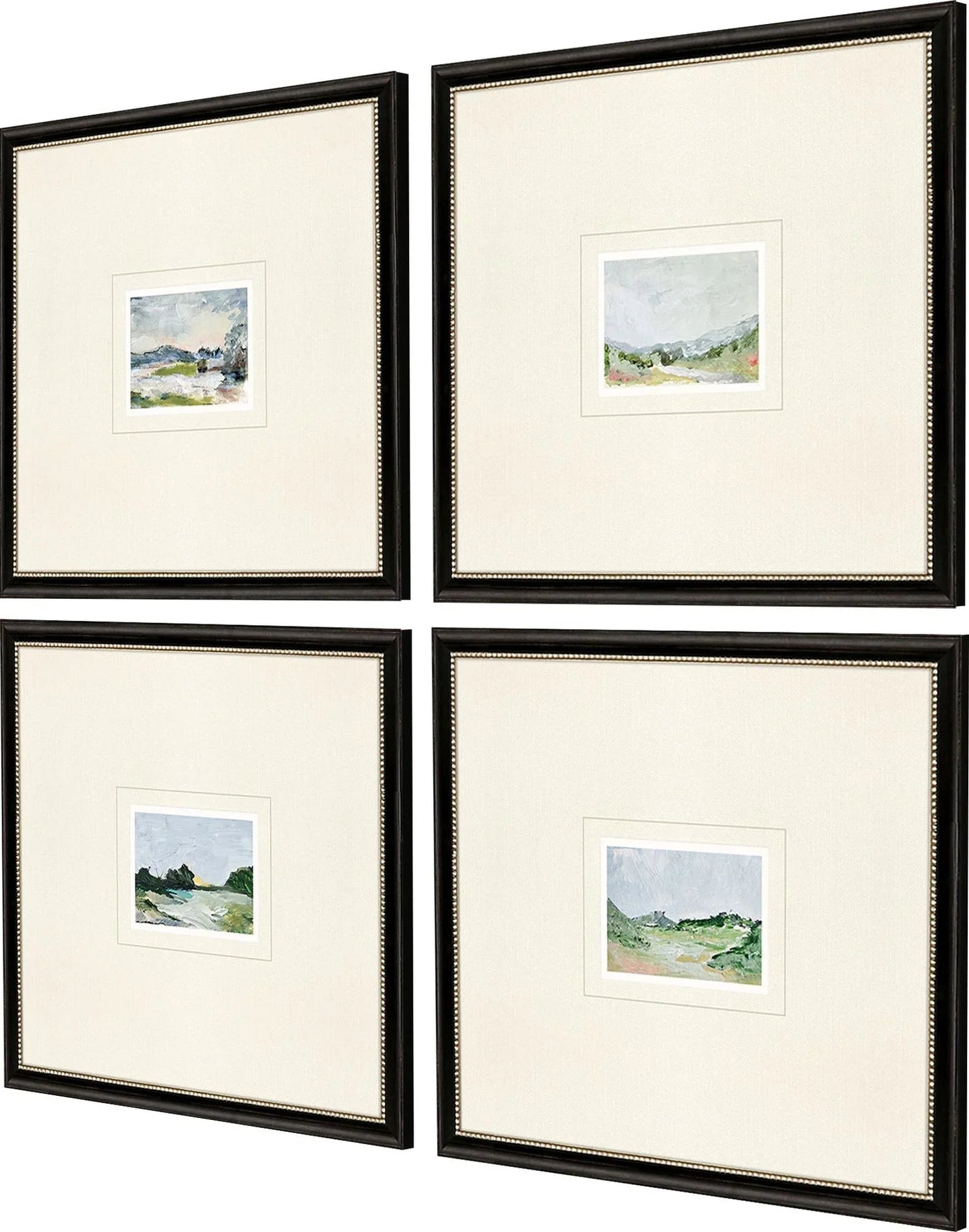 A Glimpse Outside Wood Frame Blue Canvas Art 4PC