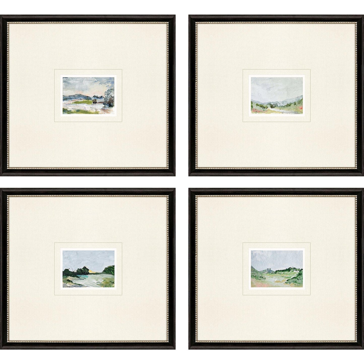 A Glimpse Outside Wood Frame Blue Canvas Art 4PC