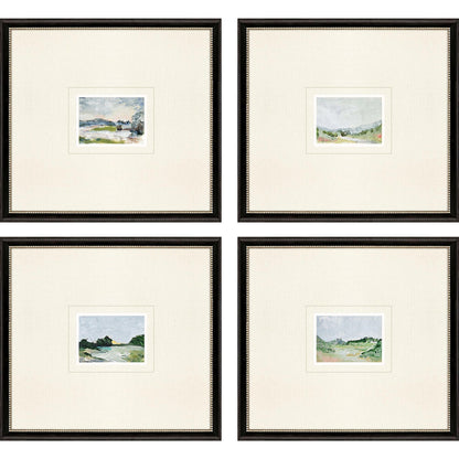 A Glimpse Outside Wood Frame Blue Canvas Art 4PC