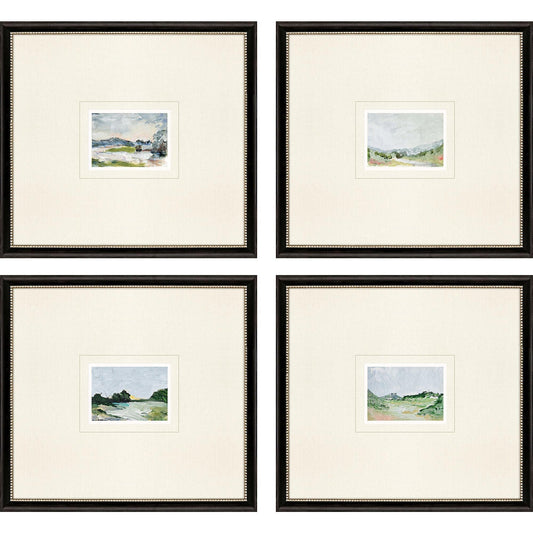 A Glimpse Outside Wood Frame Blue Canvas Art 4PC