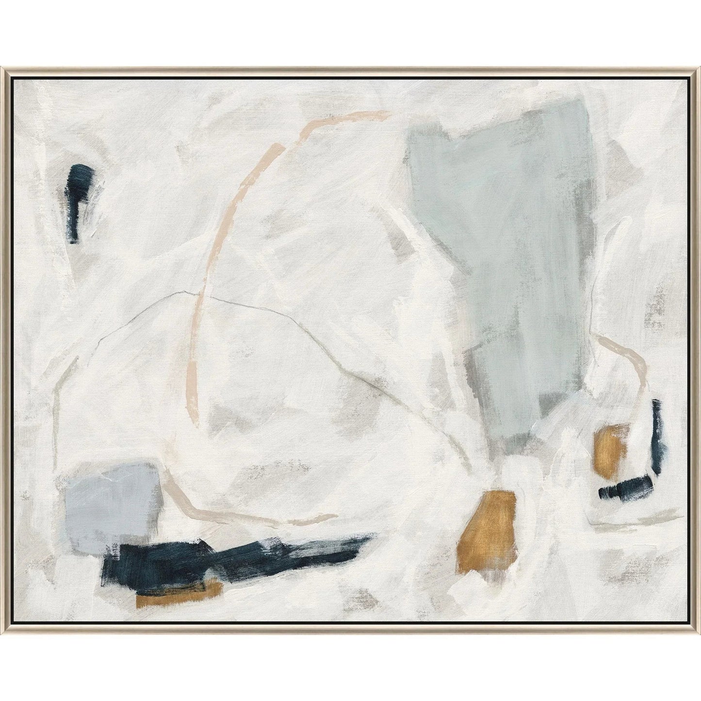 Abstract Silver Floater Frame Canvas Art