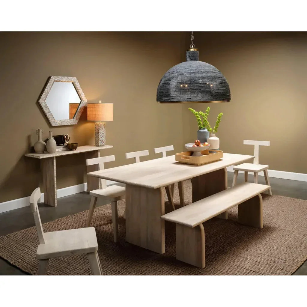 Academy Mother Of Pearl Hexagon Wall Mirror - LOOMLAN - Jamie Young - Wall Mirrors