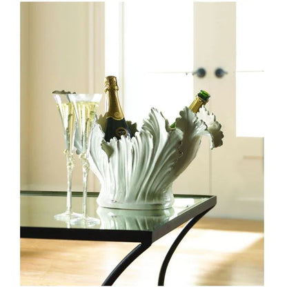 Acanthus Glossy White Ceramic Leaf Bowl - LOOMLAN - Chelsea House - Boxes & Bowls