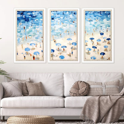 Aerial Beach Wood Blue Framed Wall Art -- view 6