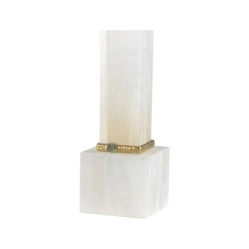 Alabaster Column Gold And Jade Rings Table Lamp - LOOMLAN - Chelsea House - Table Lamps