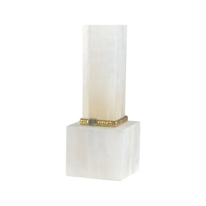 Alabaster Column Gold And Jade Rings Table Lamp - LOOMLAN - Chelsea House - Table Lamps