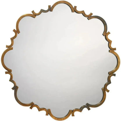 Albans Gold Round Mirror - Brass Wall Mirror - LOOMLAN - Jamie Young - Wall Mirrors