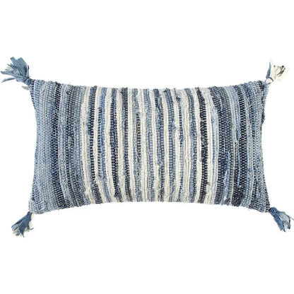 Alee Recycled Denim Blue Lumbar Pillow Insert - LOOMLAN - LOOMLAN - Throw Pillows