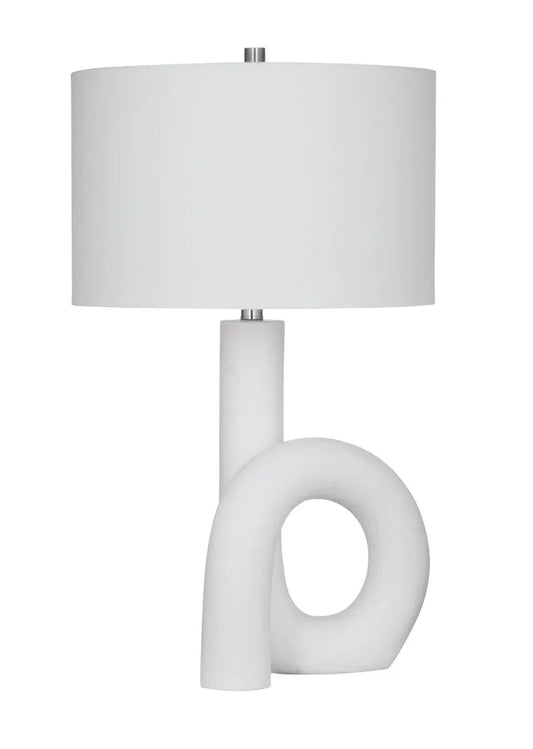Alexx White Polyresin Table Lamp - LOOMLAN - Bassett Mirror - Table Lamps