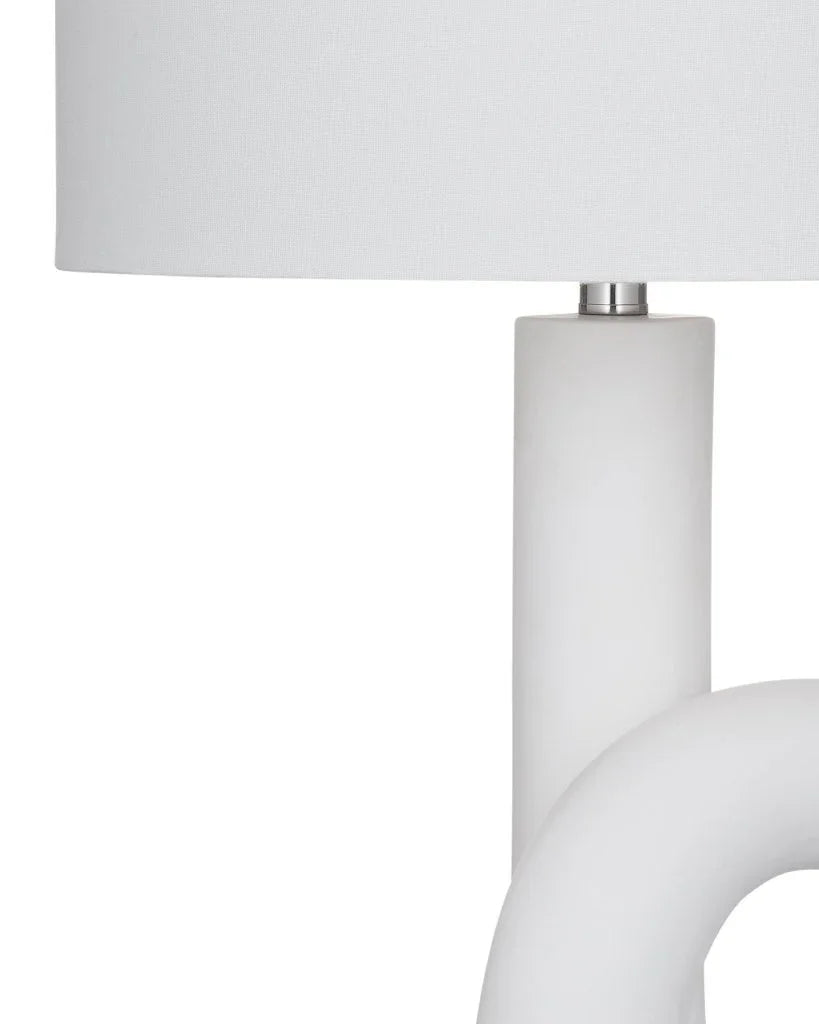 Alexx White Polyresin Table Lamp - LOOMLAN - Bassett Mirror - Table Lamps