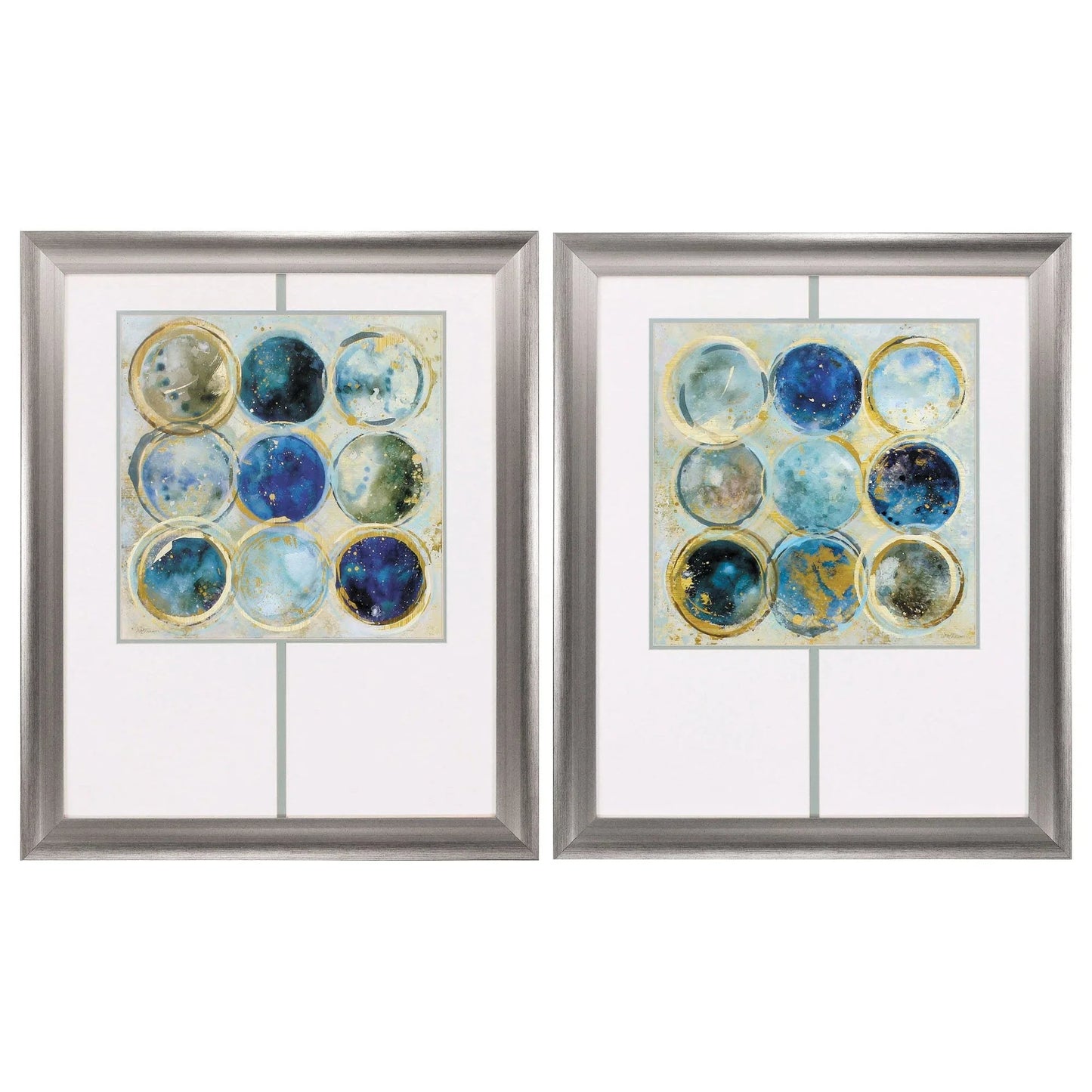 Alignment Blue Canvas Art 2PC