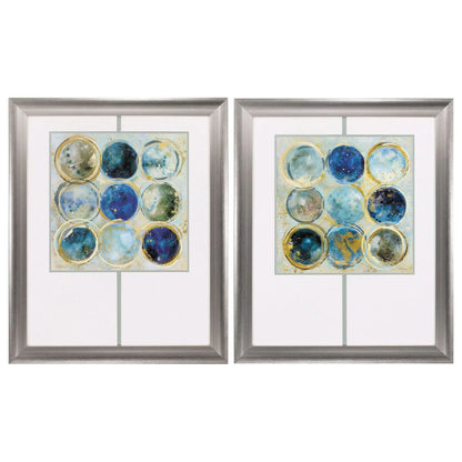 Alignment Blue Canvas Art 2PC