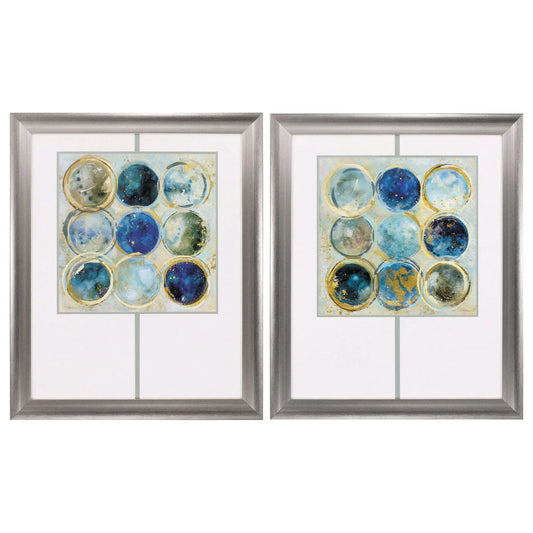 Alignment Blue Canvas Art 2PC