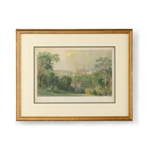 Alnwick Castle Gold Framed Artwork-Framed Wall Art-Chelsea House-LOOMLAN