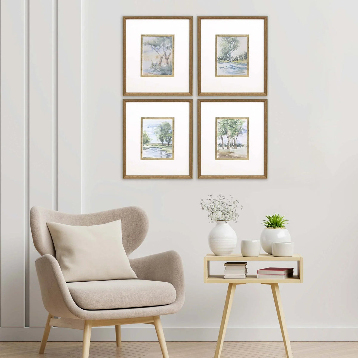 Along the Way Wood Blue Framed Wall Art 4PC -- view 2