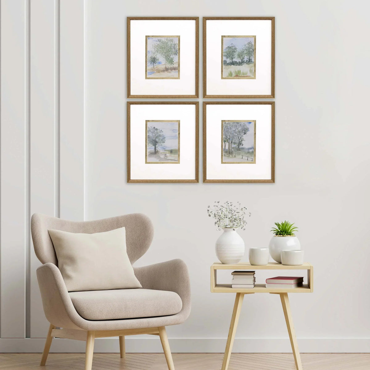 Along the Way Wood Blue Framed Wall Art 4PC -- view 6