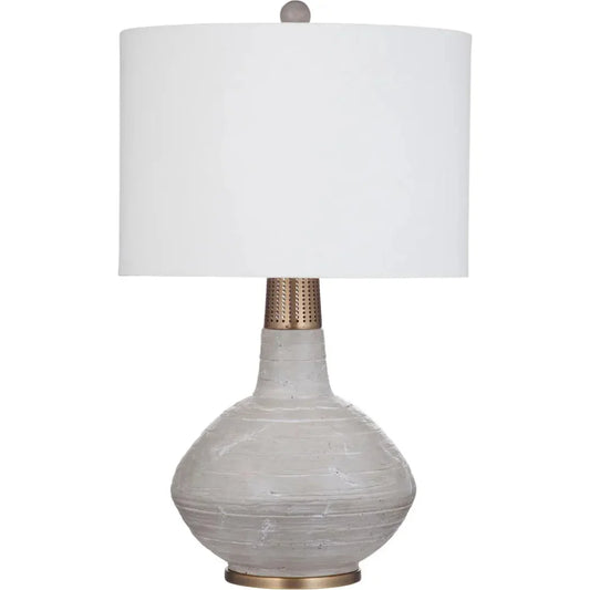 Alyssa Concrete and Metal Grey Table Lamp - LOOMLAN - Bassett Mirror - Table Lamps