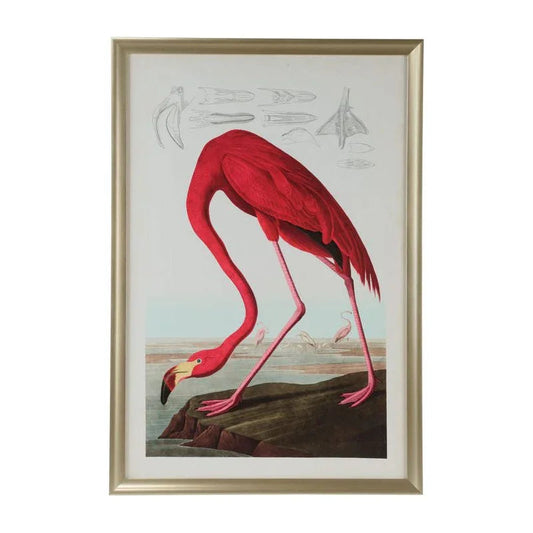 American Flamingo Wood Framed Artwork-Framed Wall Art-Chelsea House-LOOMLAN