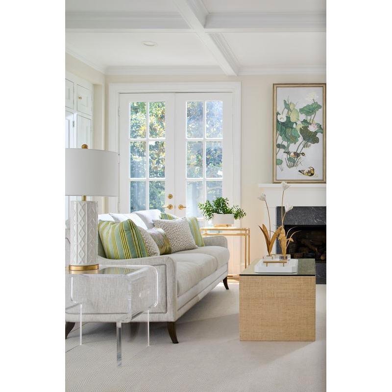 Andreu White Ceramic Raised Design Table Lamp - LOOMLAN - Chelsea House - Table Lamps