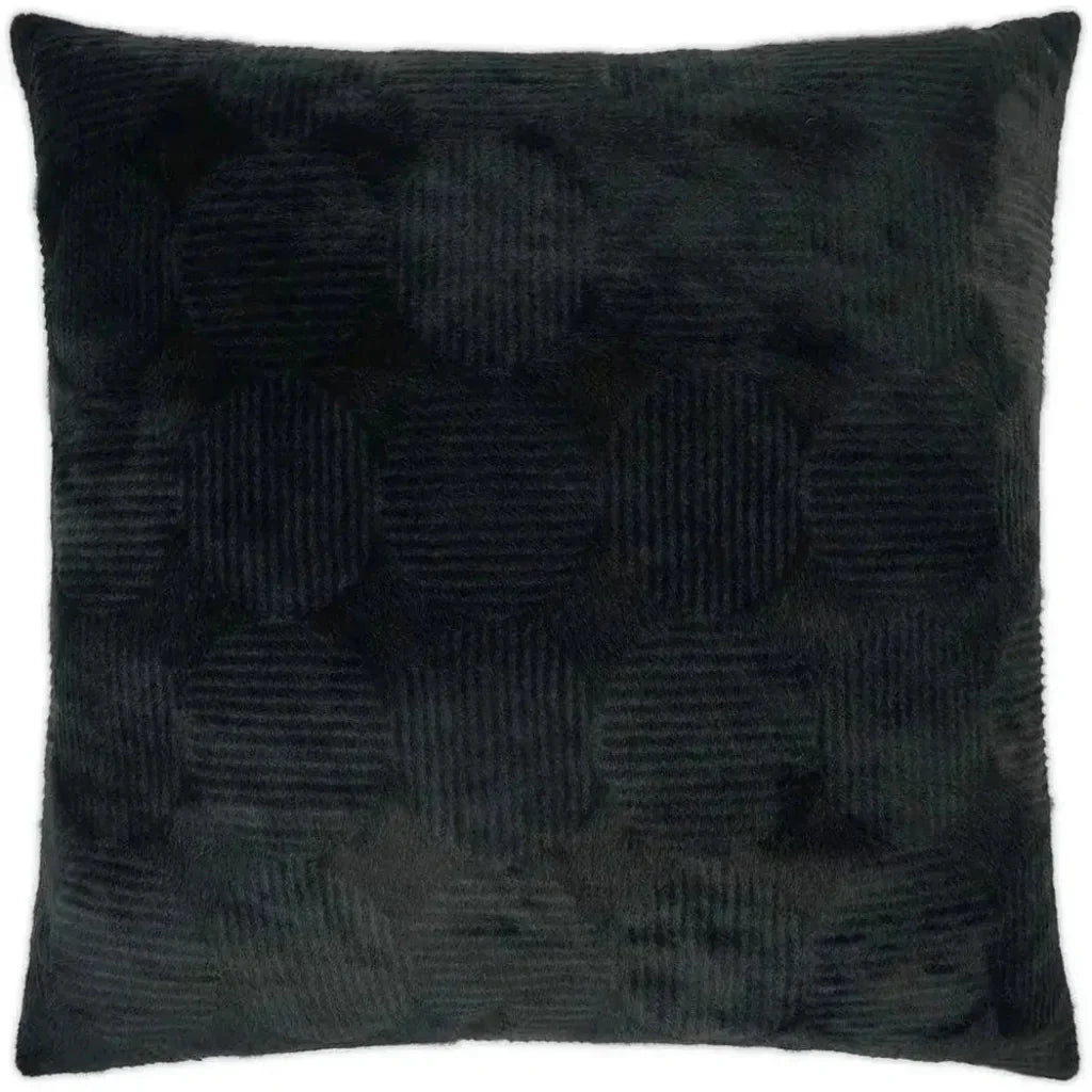 Angelou Black Solid Faux Fur Black Large Throw Pillow - LOOMLAN - D.V. Kap - Throw Pillows