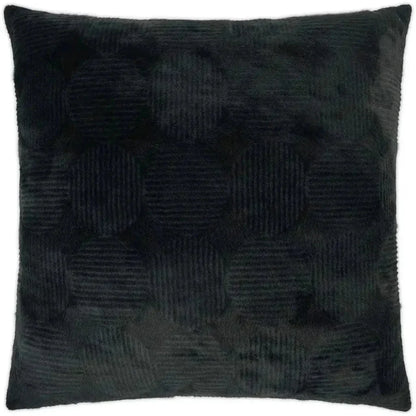 Angelou Black Solid Faux Fur Black Large Throw Pillow - LOOMLAN - D.V. Kap - Throw Pillows