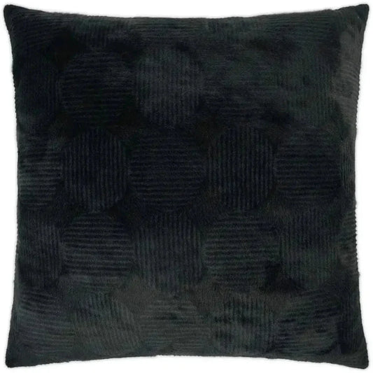 Angelou Black Solid Faux Fur Black Large Throw Pillow - LOOMLAN - D.V. Kap - Throw Pillows