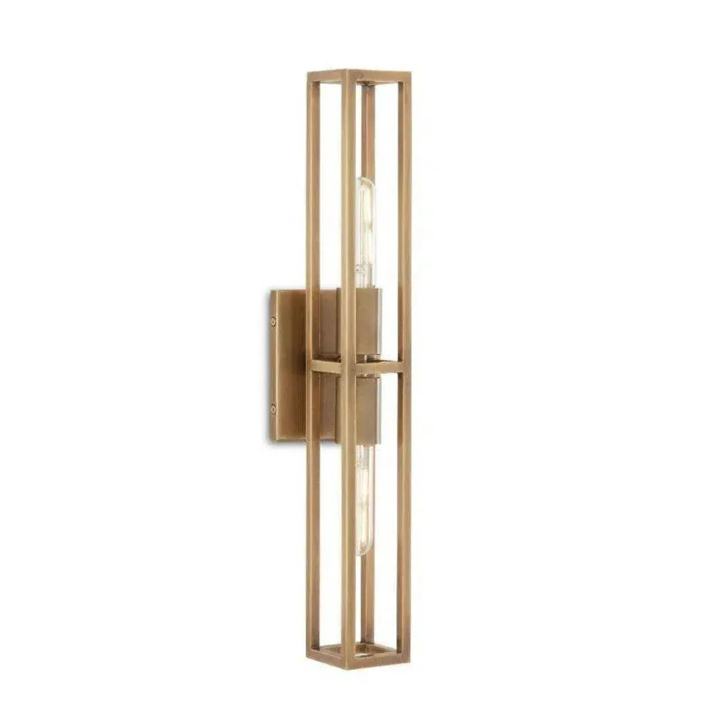 Antique Brass Bergen Brass Wall Sconce - LOOMLAN - Currey & Co - Wall Sconces